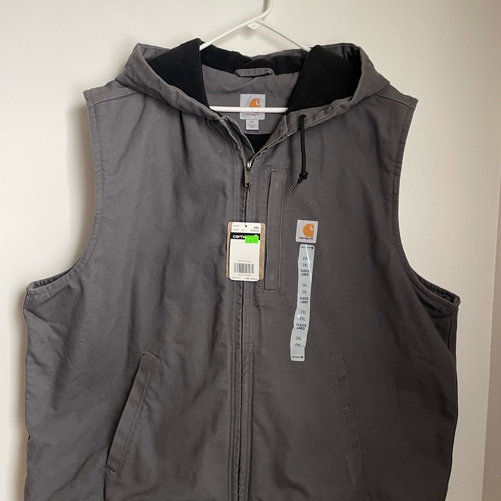 Carhartt Men's Charcoal Hooded Vest